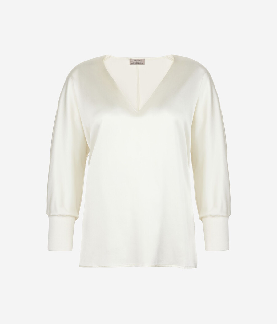 seidenbluse mit v-ausschnitt