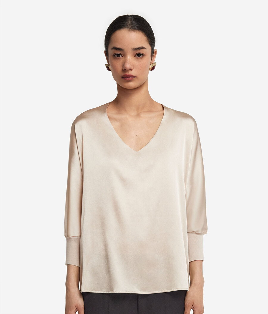 seidenbluse mit v-ausschnitt