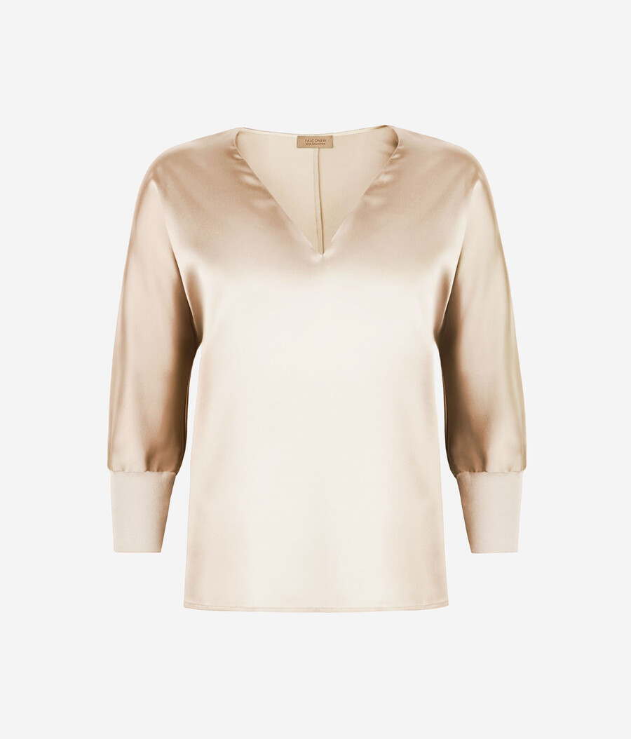 seidenbluse mit v-ausschnitt