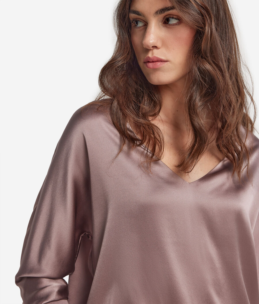 seidenbluse mit v-ausschnitt