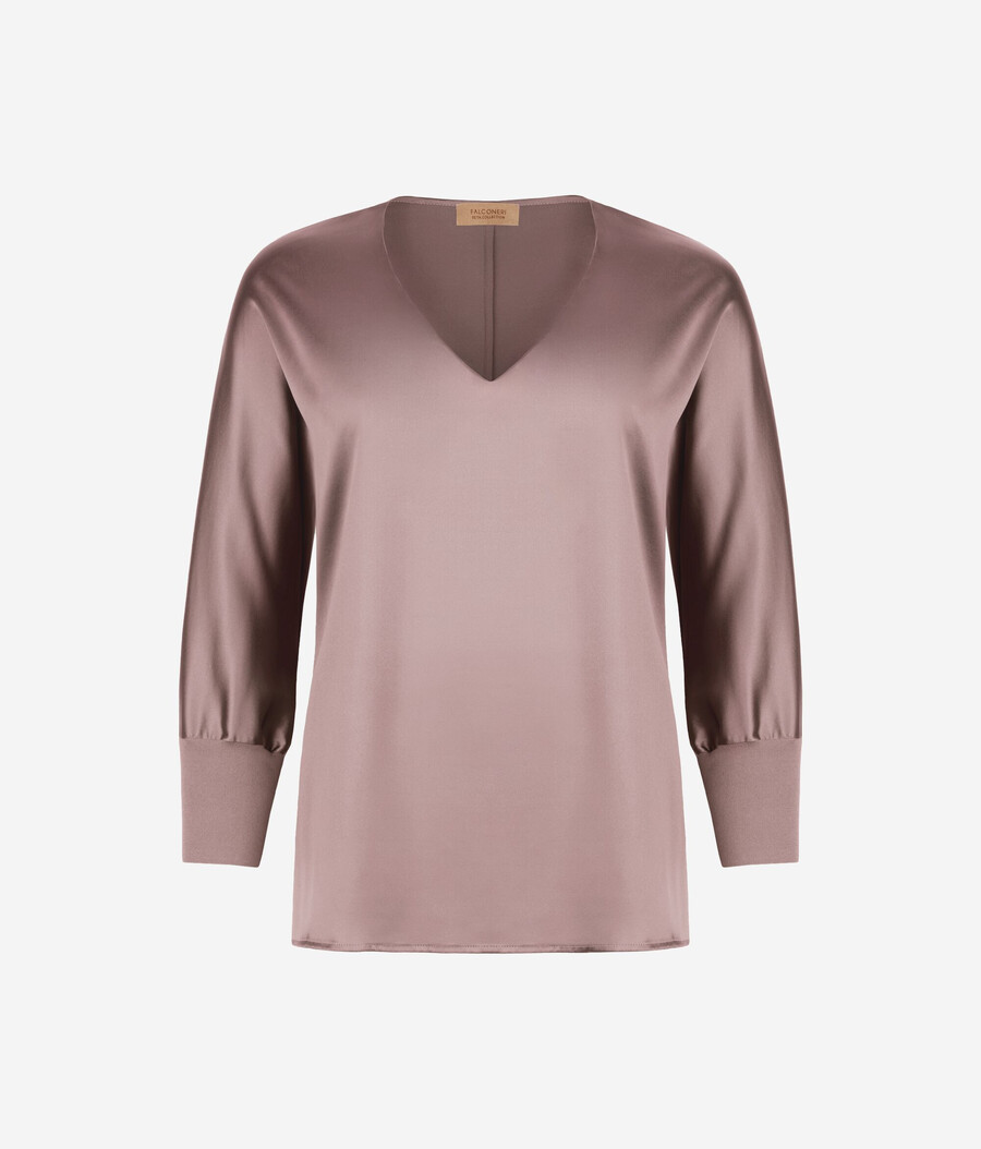 seidenbluse mit v-ausschnitt