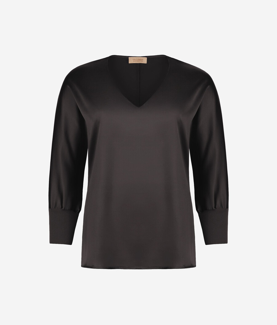seidenbluse mit v-ausschnitt