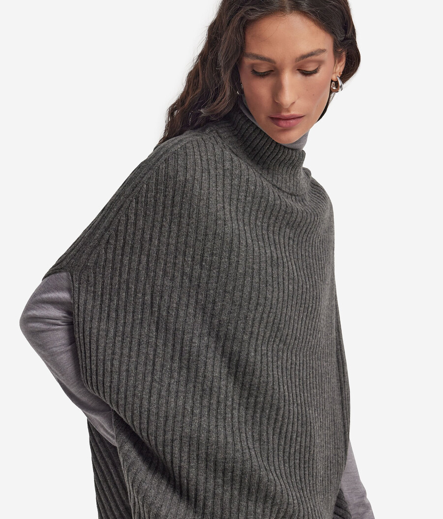 geripptes ultraweiches kaschmir-cape