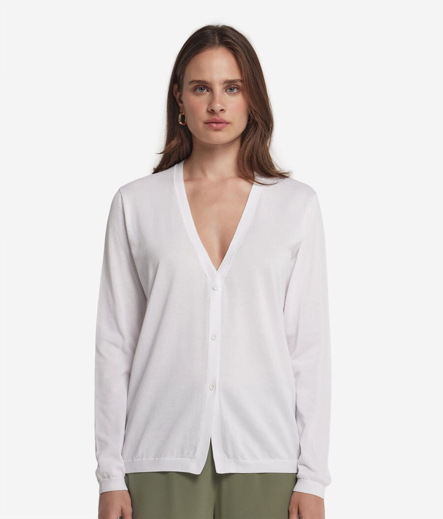langärmeliger baumwoll-cardigan frisch
