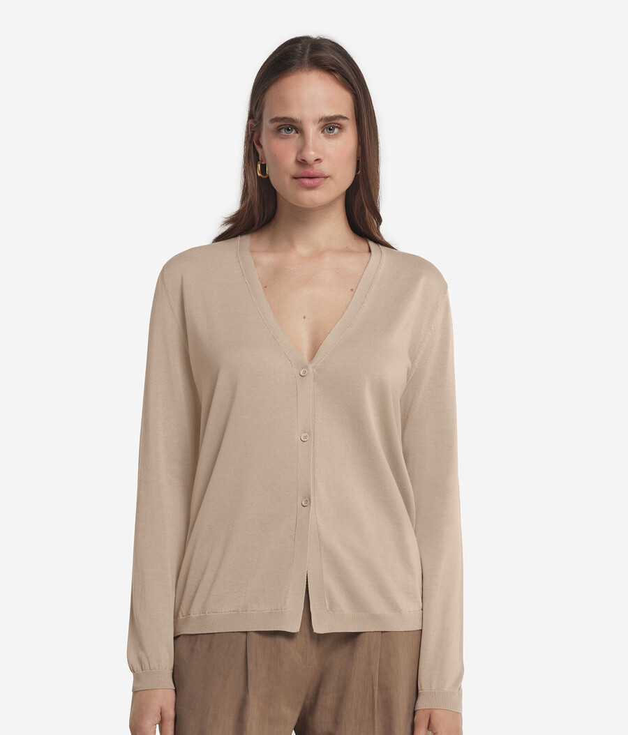 langärmeliger baumwoll-cardigan frisch