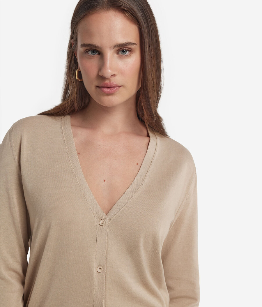 langärmeliger baumwoll-cardigan frisch