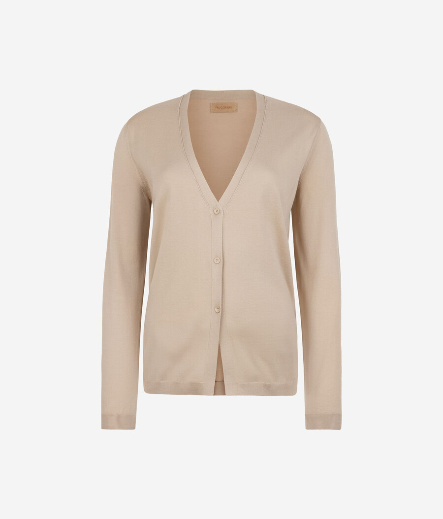 langärmeliger baumwoll-cardigan frisch
