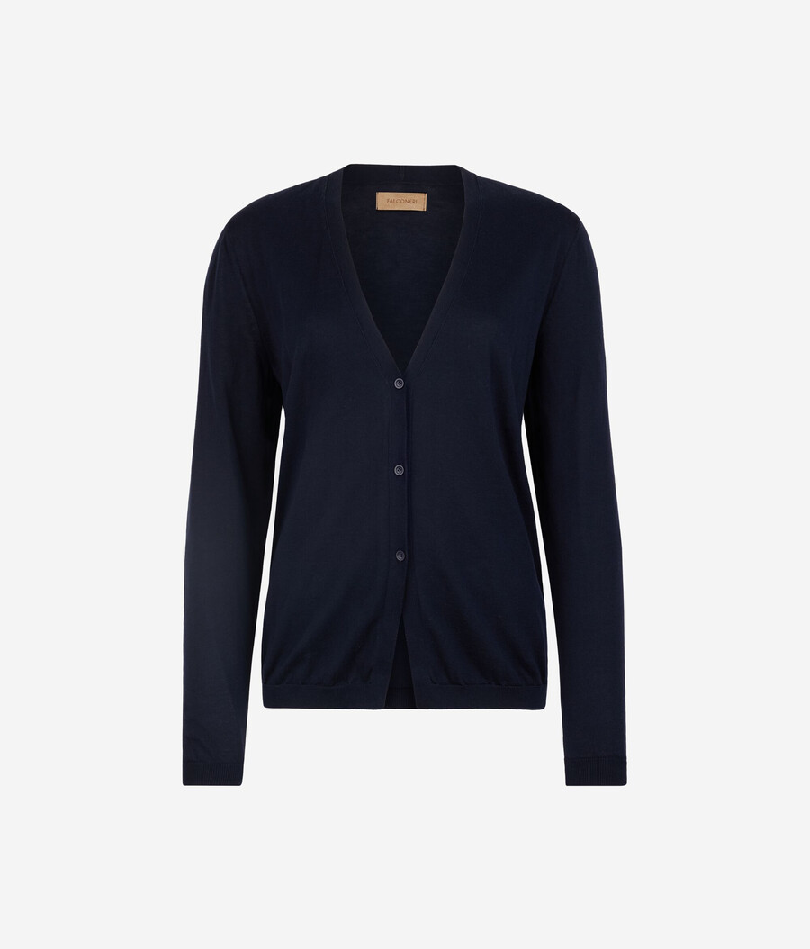 langärmeliger baumwoll-cardigan frisch