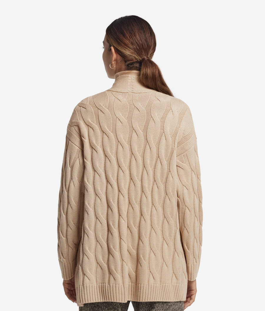 zopfstrick-strickjacke aus wolle