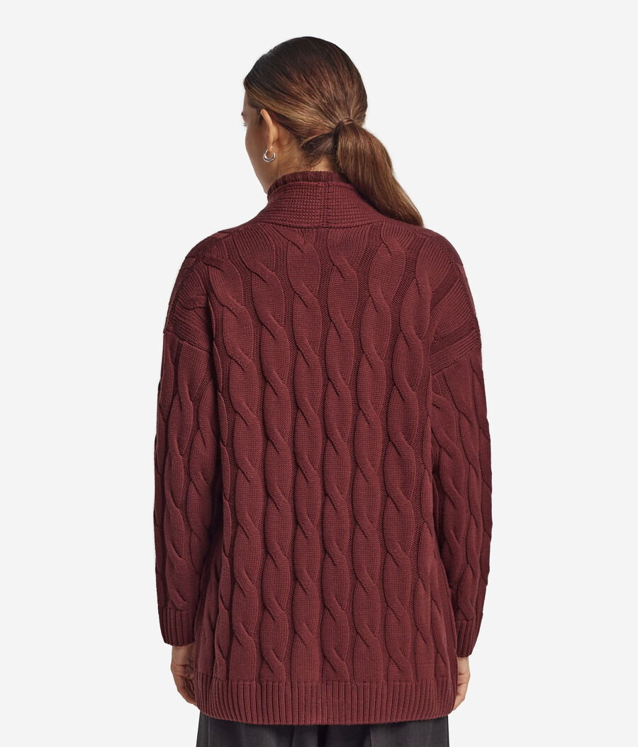 zopfstrick-strickjacke aus wolle