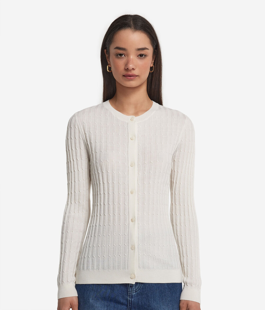 feiner kaschmir-zopfstrick-cardigan