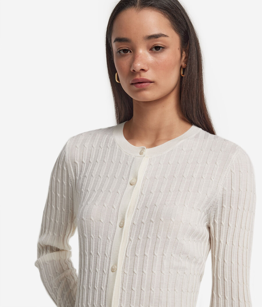 feiner kaschmir-zopfstrick-cardigan