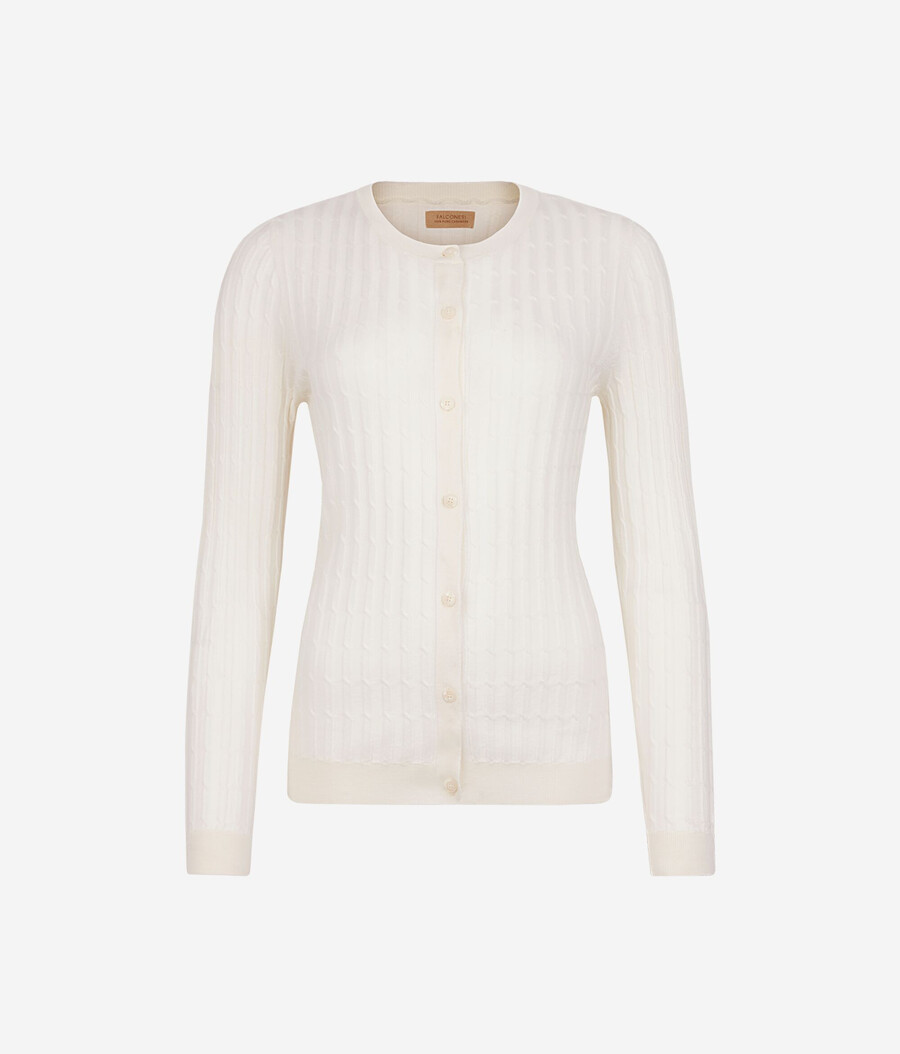 feiner kaschmir-zopfstrick-cardigan