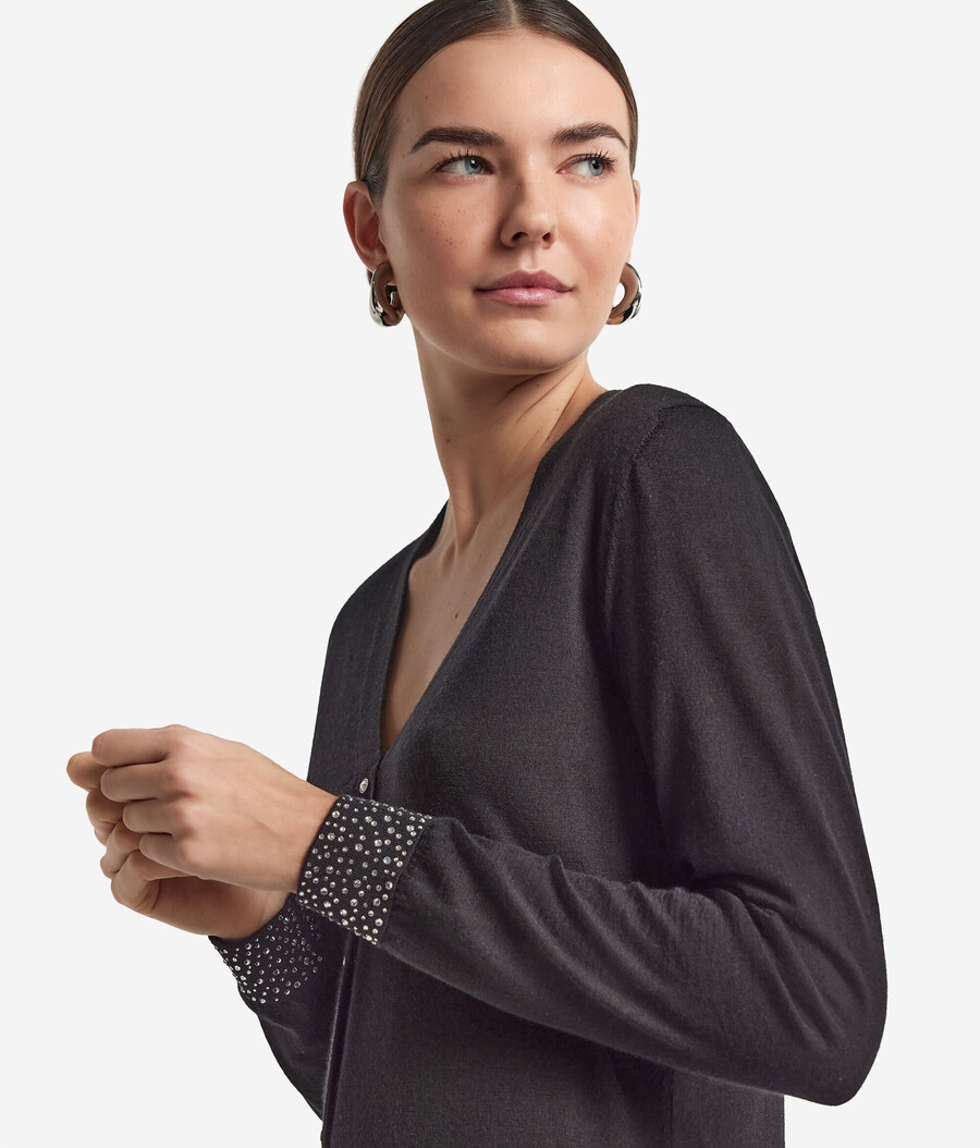 ultrafeiner kaschmirpullover mit strasssteinen