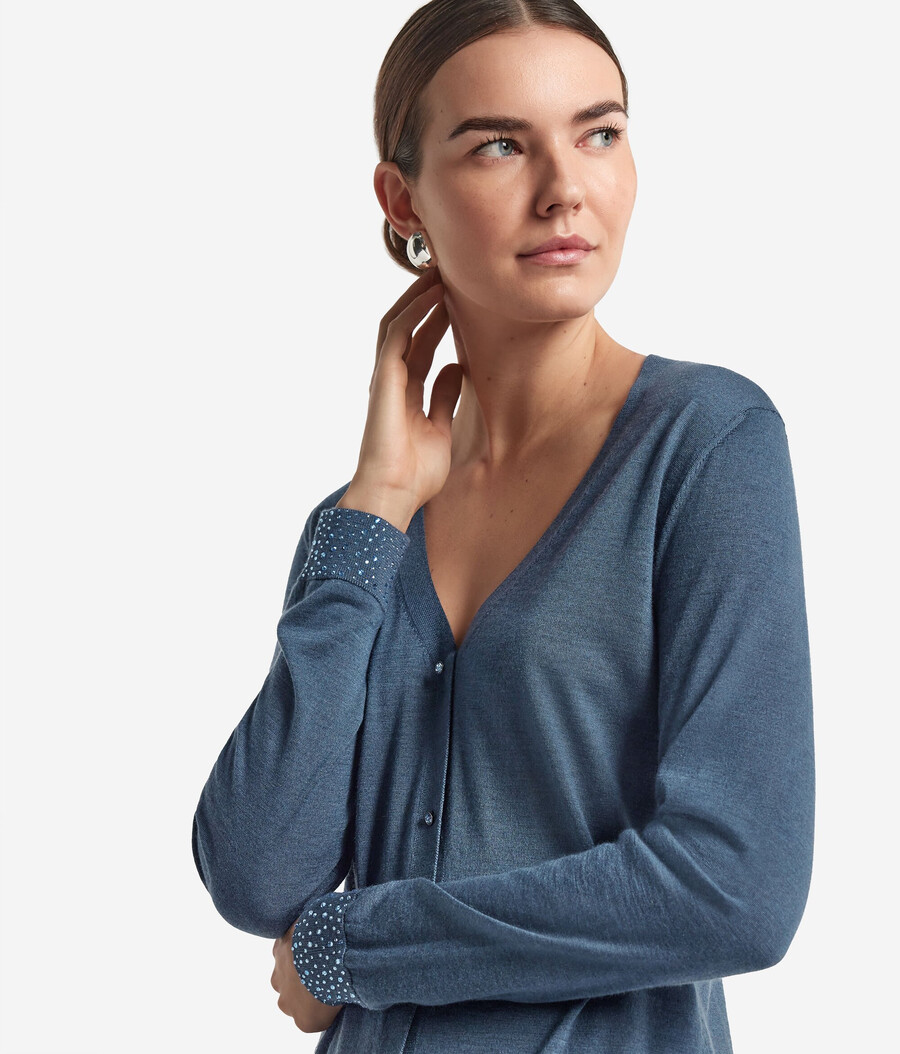 ultrafeiner kaschmirpullover mit strasssteinen
