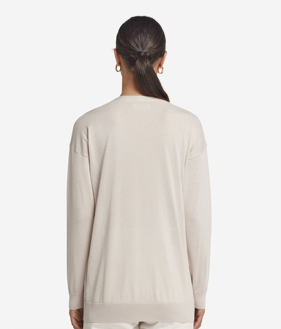 langärmelige strickjacke aus seide und baumwolle
