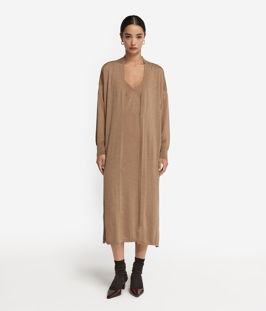 langer ultrafeiner kaschmir-cardigan