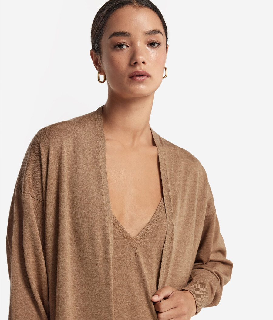 langer ultrafeiner kaschmir-cardigan