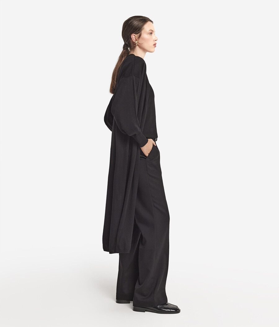 langer ultrafeiner kaschmir-cardigan