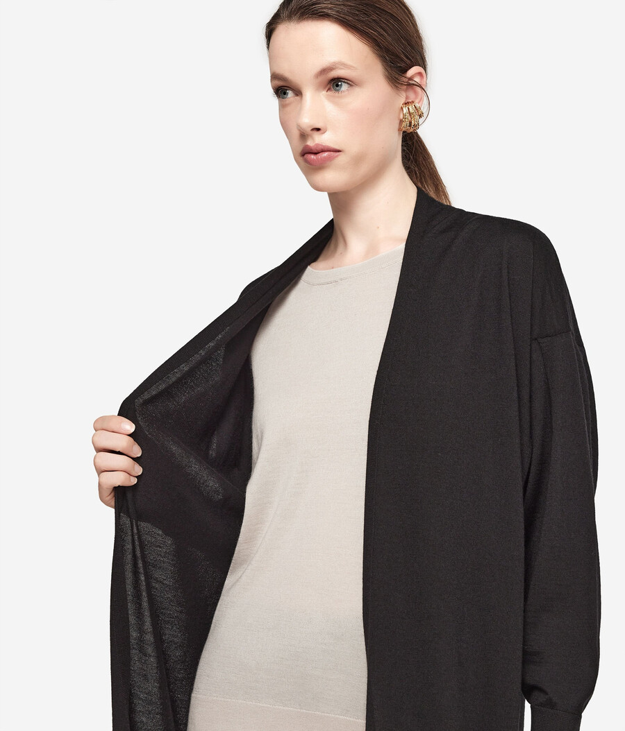 langer ultrafeiner kaschmir-cardigan
