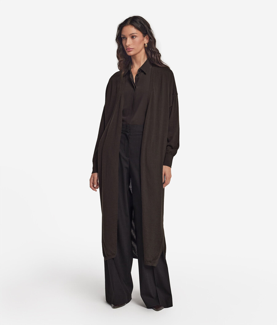 langer ultrafeiner kaschmir-cardigan