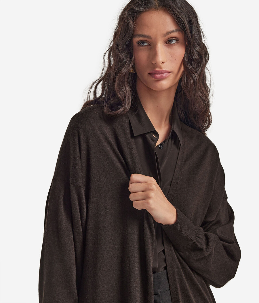 langer ultrafeiner kaschmir-cardigan