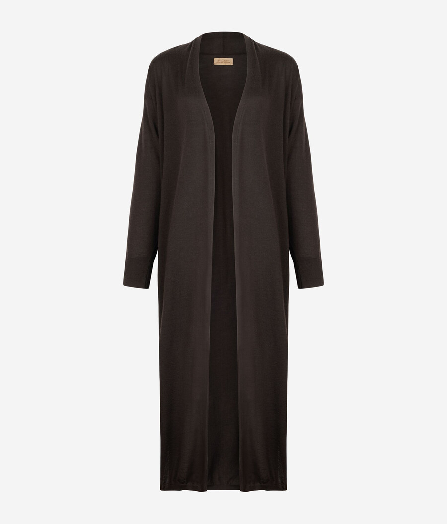 langer ultrafeiner kaschmir-cardigan