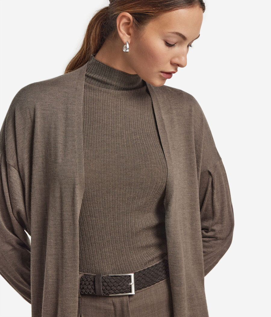langer ultrafeiner kaschmir-cardigan