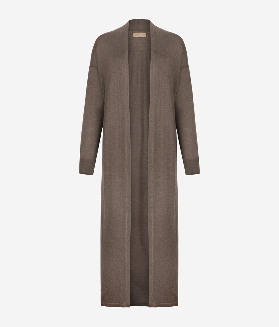 langer ultrafeiner kaschmir-cardigan