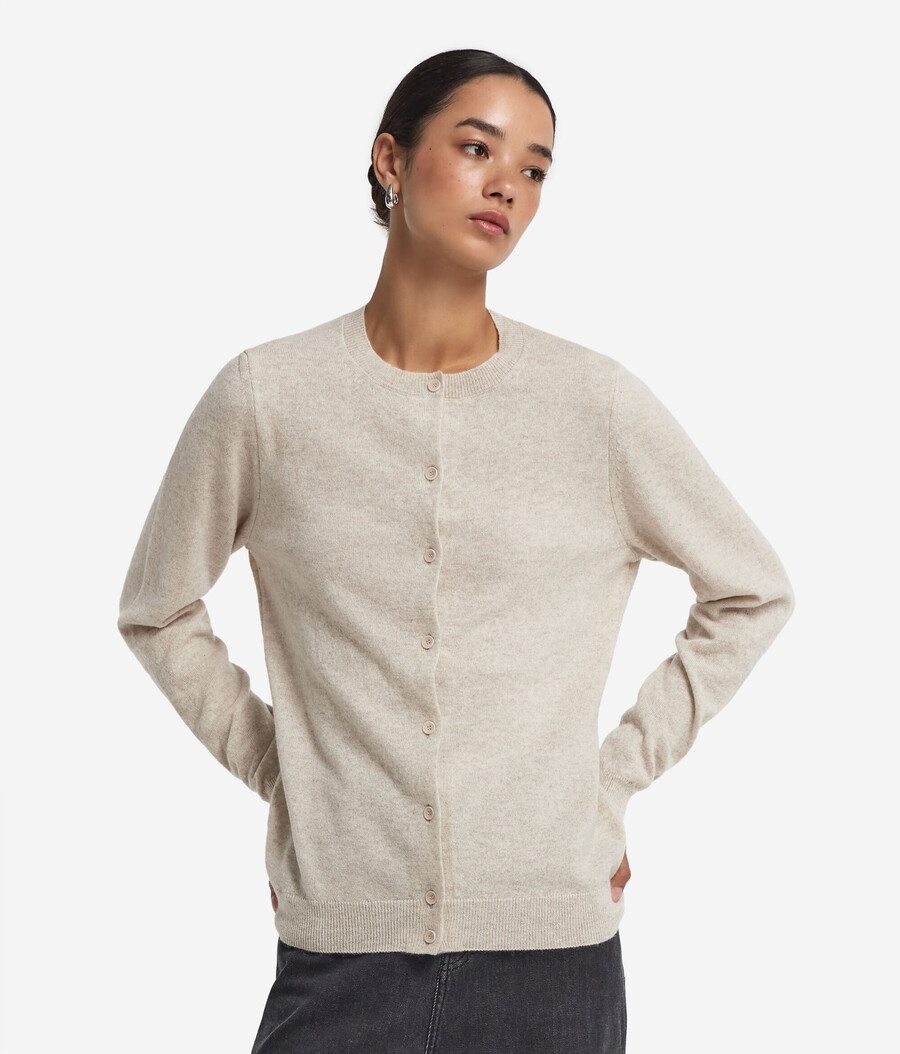 ultraweicher kaschmir-cardigan mit rundhalsausschnitt