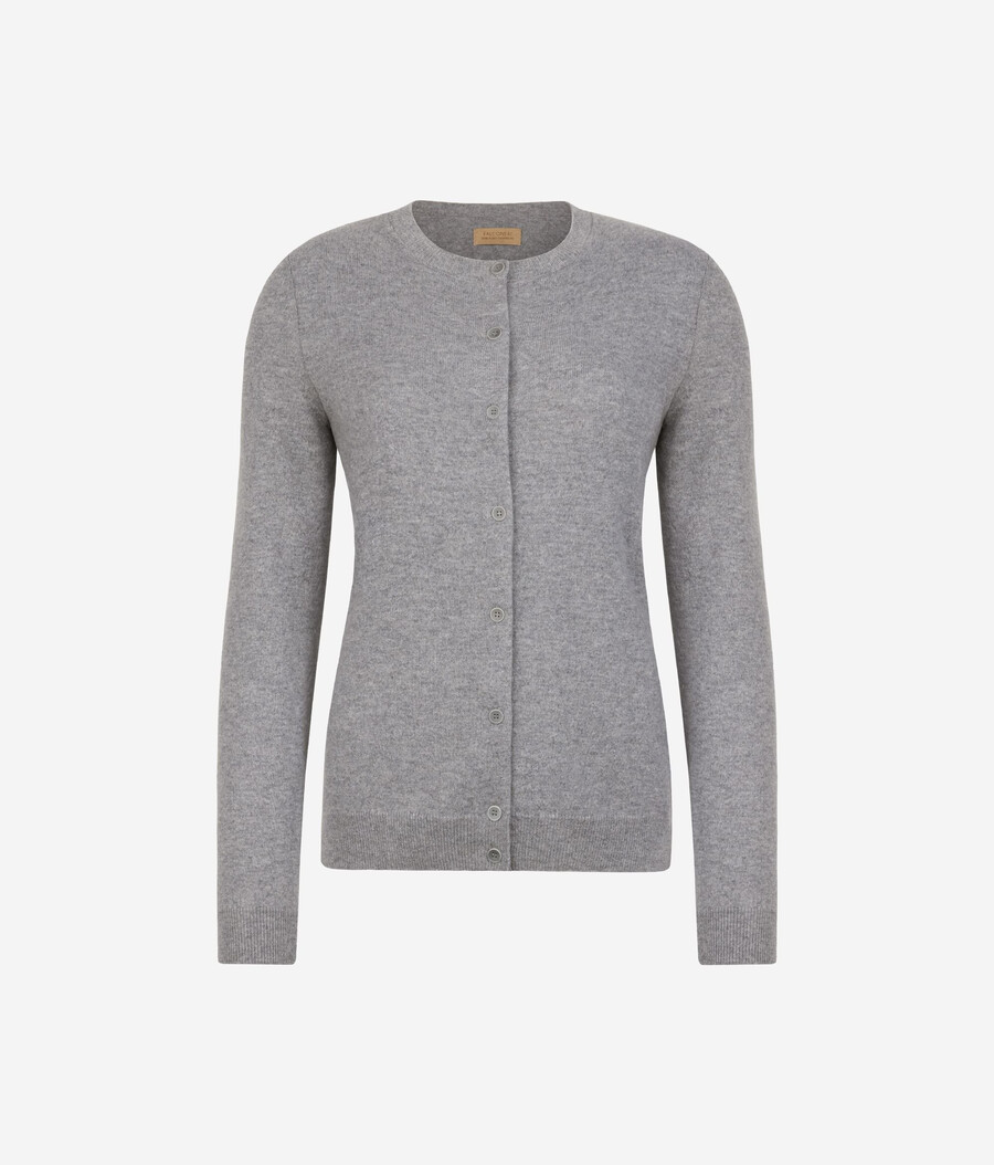 ultraweicher kaschmir-cardigan mit rundhalsausschnitt