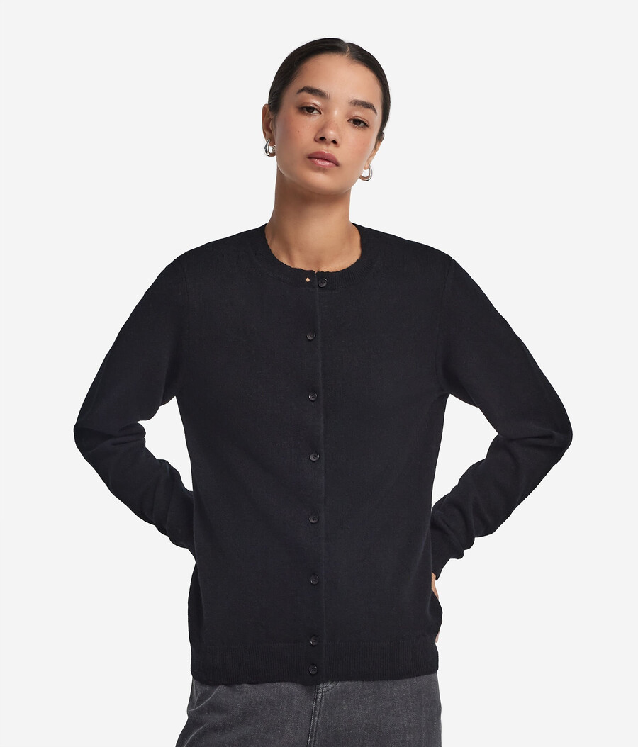 ultraweicher kaschmir-cardigan mit rundhalsausschnitt