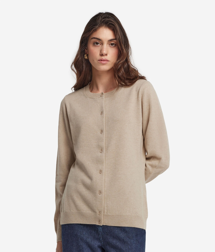 ultraweicher kaschmir-cardigan mit rundhalsausschnitt