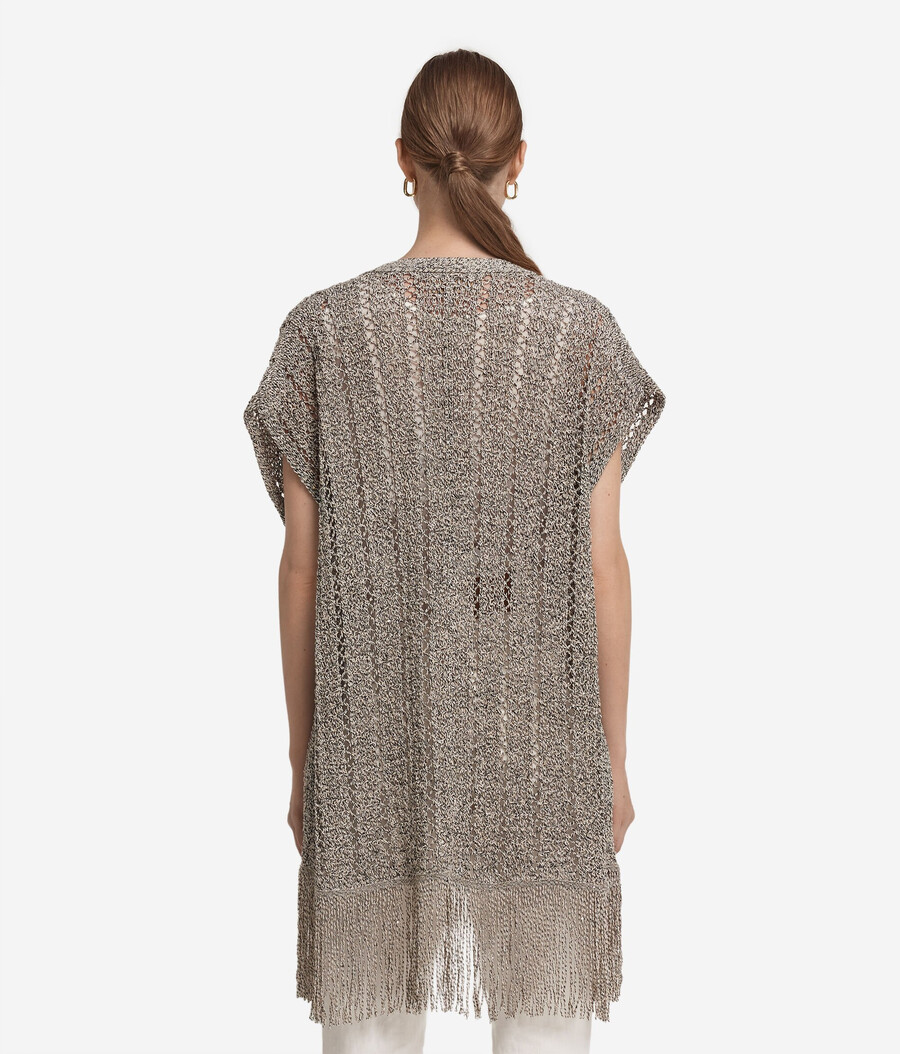 kimono mit durchbrochenem paillettenbesatz