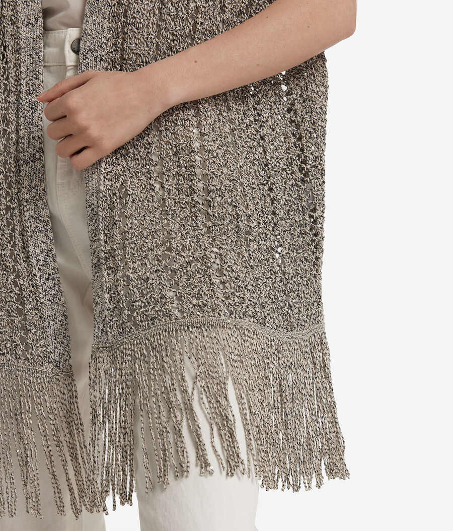 kimono mit durchbrochenem paillettenbesatz