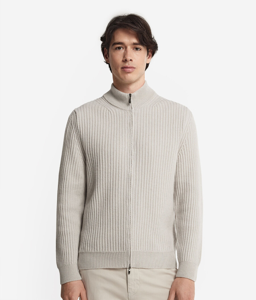 gerippter ultraweicher kaschmir-cardigan