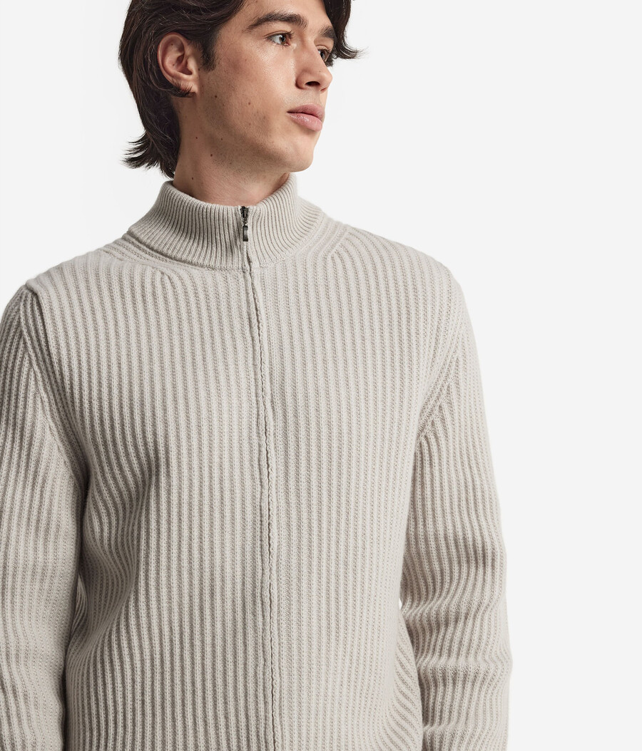 gerippter ultraweicher kaschmir-cardigan