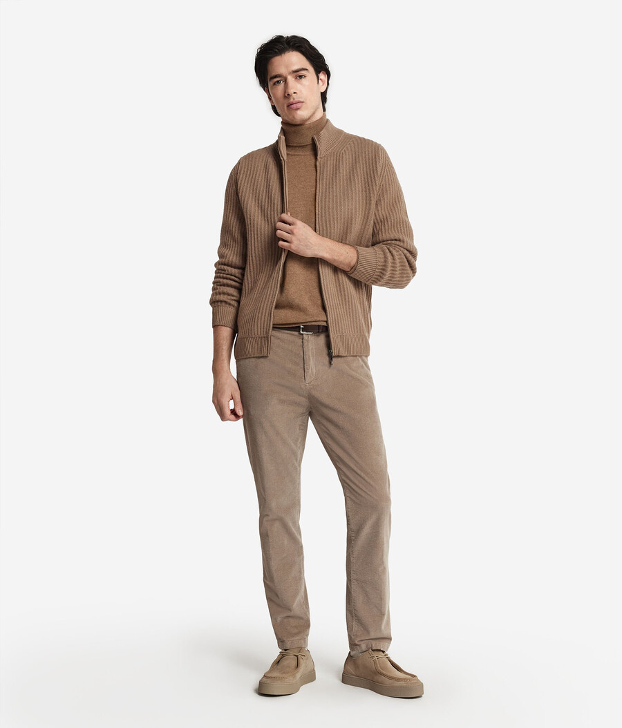 gerippter ultraweicher kaschmir-cardigan