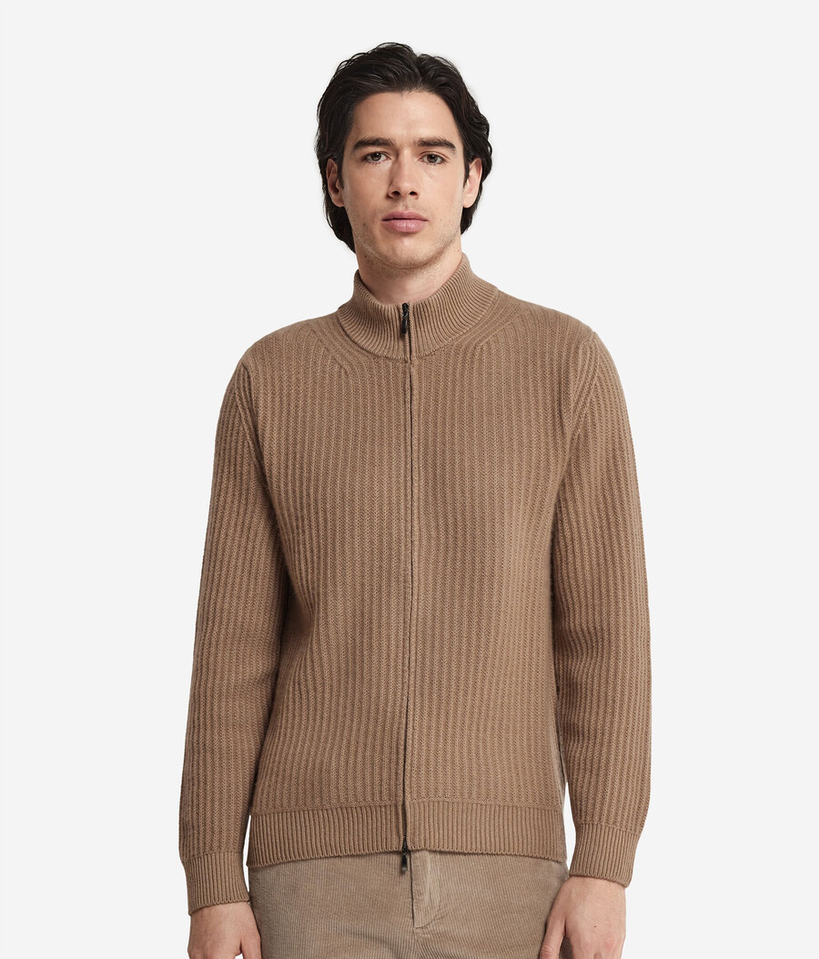 gerippter ultraweicher kaschmir-cardigan