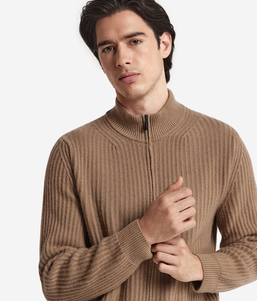 gerippter ultraweicher kaschmir-cardigan
