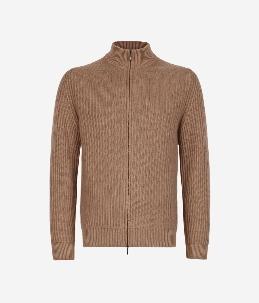 gerippter ultraweicher kaschmir-cardigan