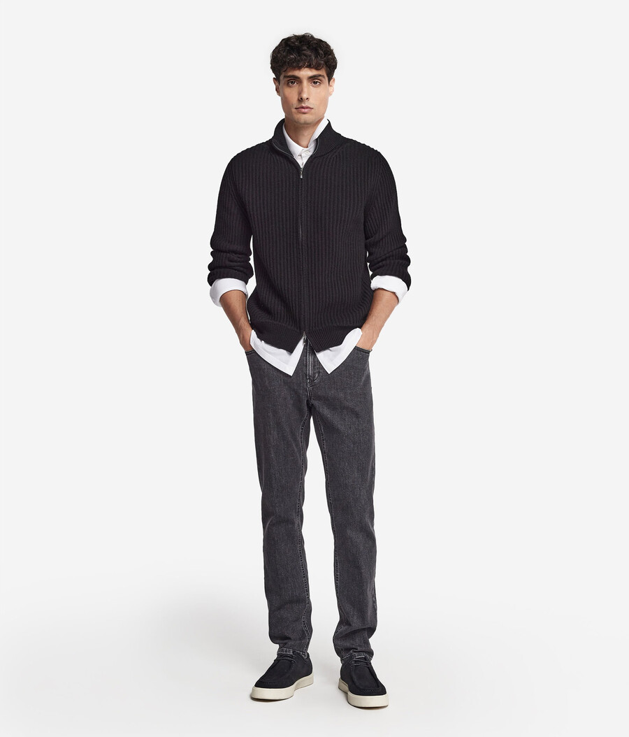 gerippter ultraweicher kaschmir-cardigan