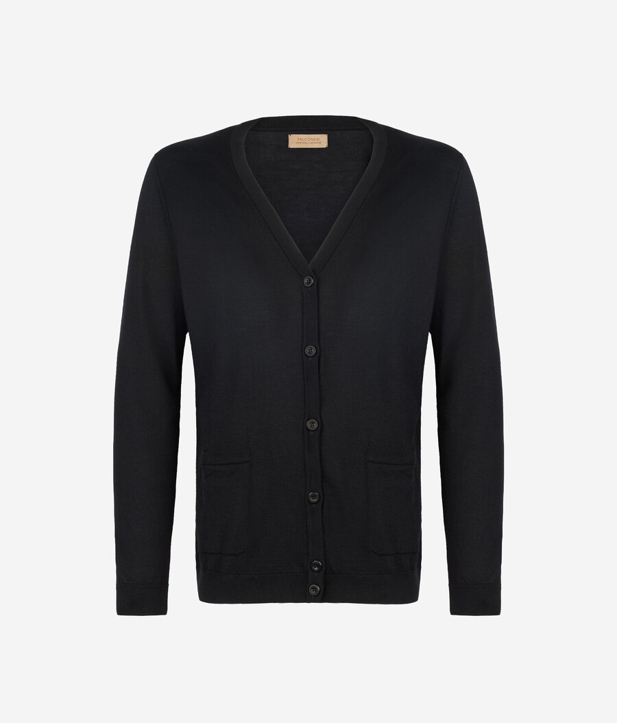 kaschmir-strickjacke mit knöpfen