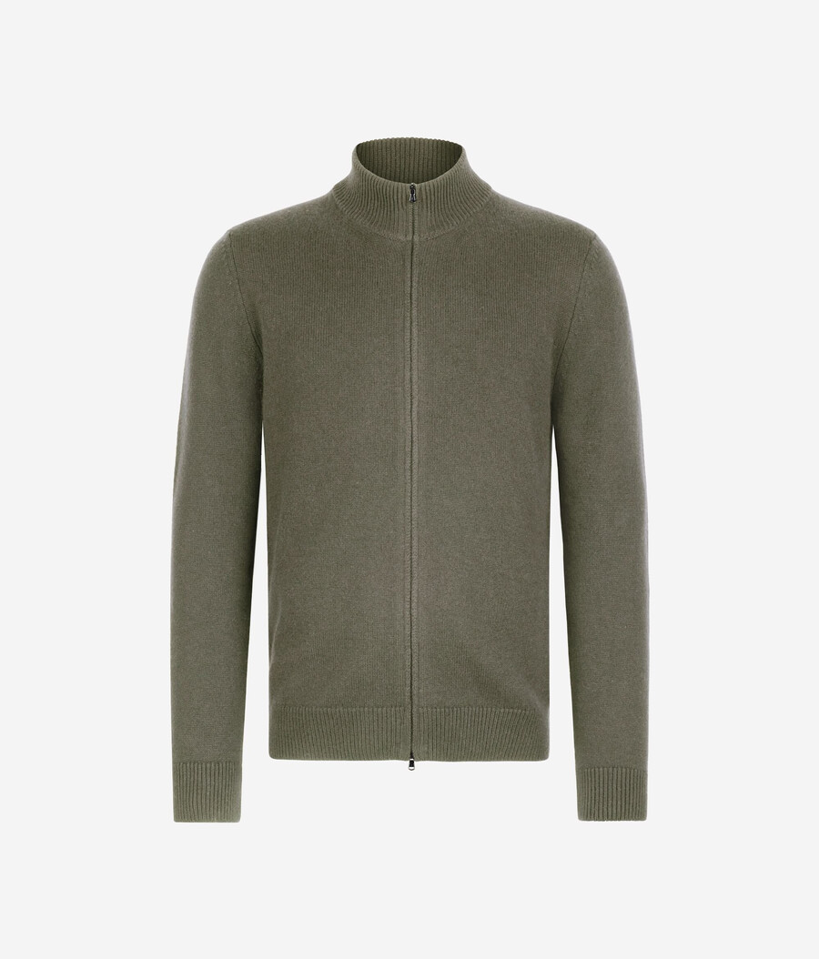 ultraweicher kaschmir-cardigan mit reißverschluss