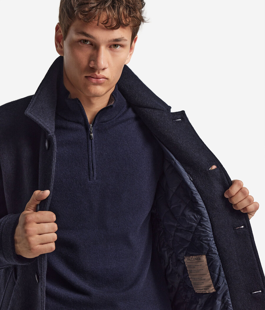 einreihiger kaschmir-peacoat
