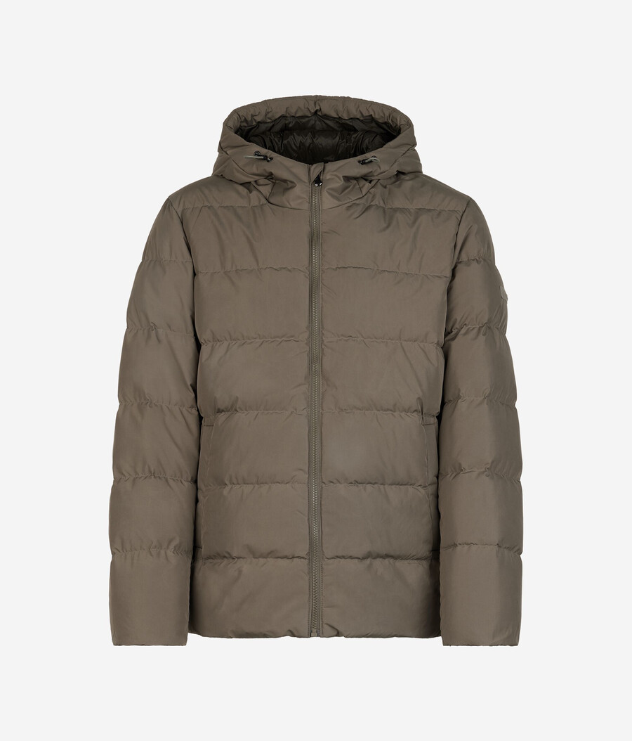 daunenjacke mit kapuze und kaschmirfutter