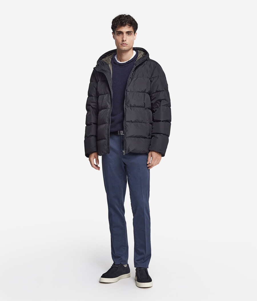 daunenjacke mit kapuze und kaschmirfutter