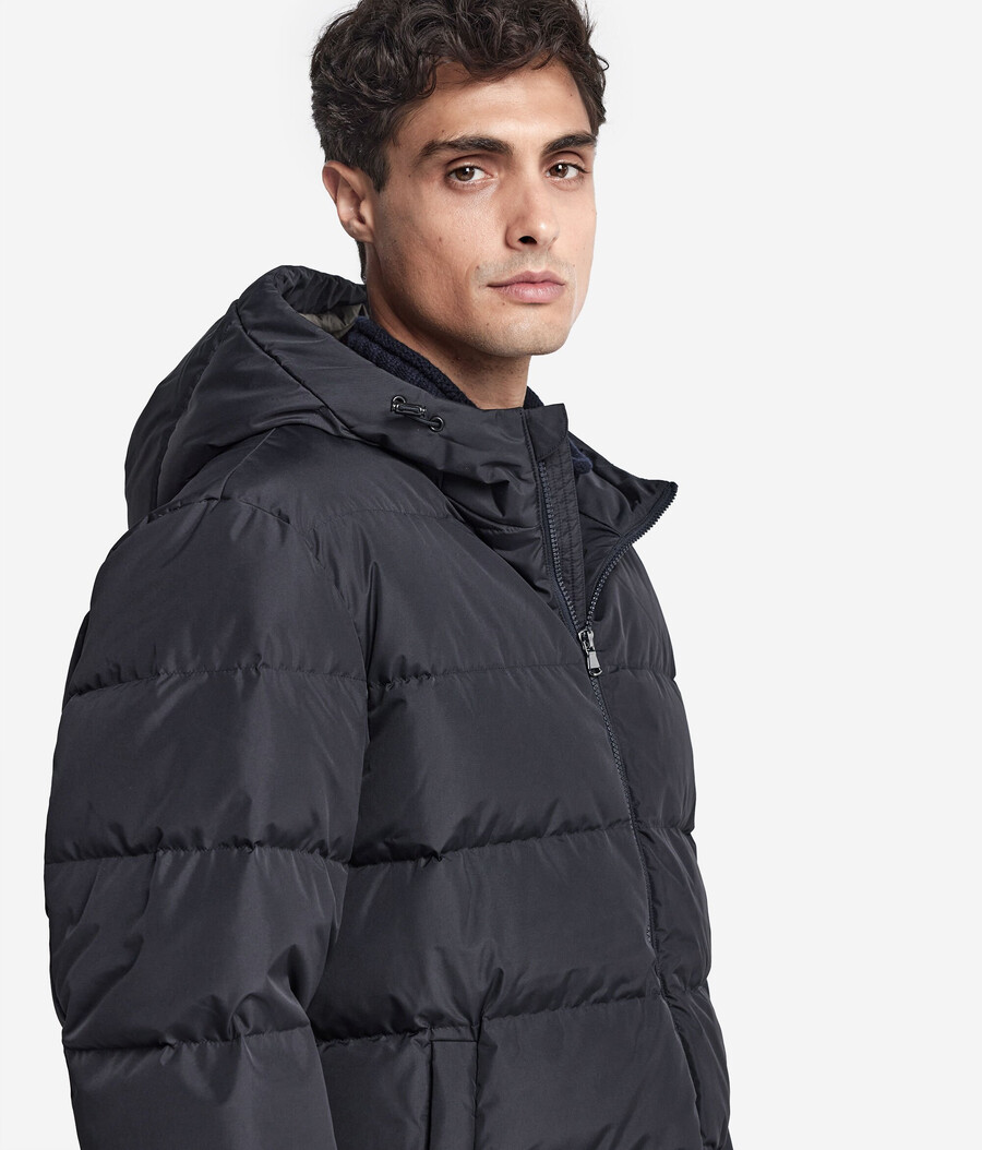 daunenjacke mit kapuze und kaschmirfutter