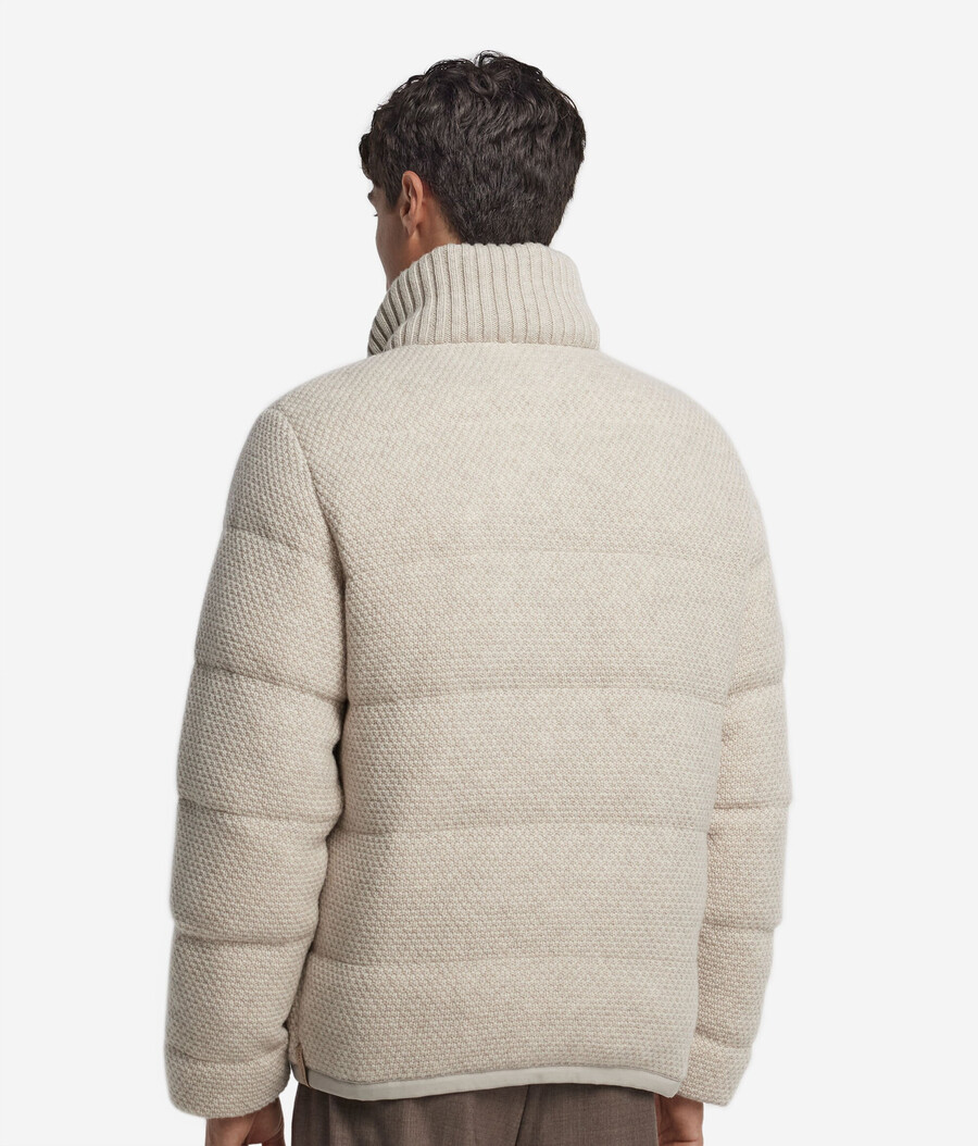 wendbare daunenjacke aus kaschmir und wolle