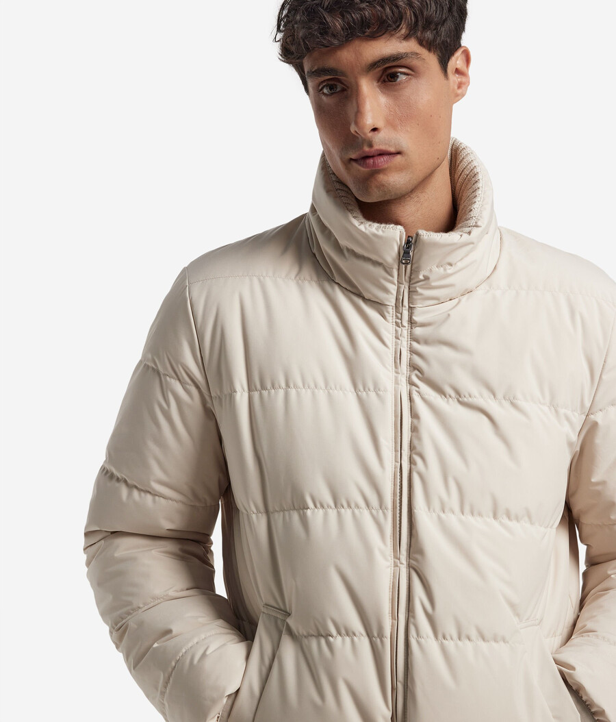 wendbare daunenjacke aus kaschmir und wolle